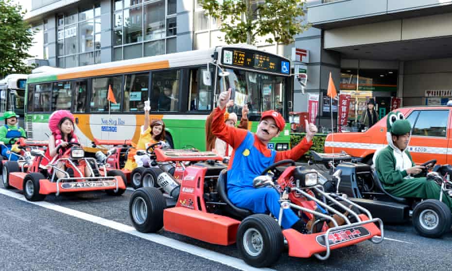 'Super Mario' and friends drive around Tokyo on go karts