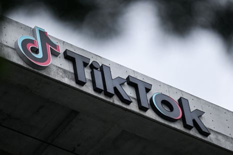 A TikTok sign on a building
