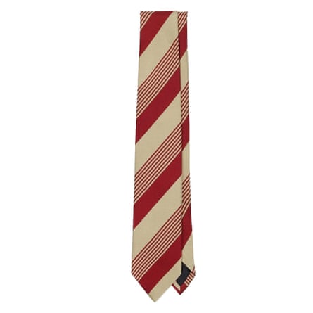 Drake red and gold multi-striped tie.