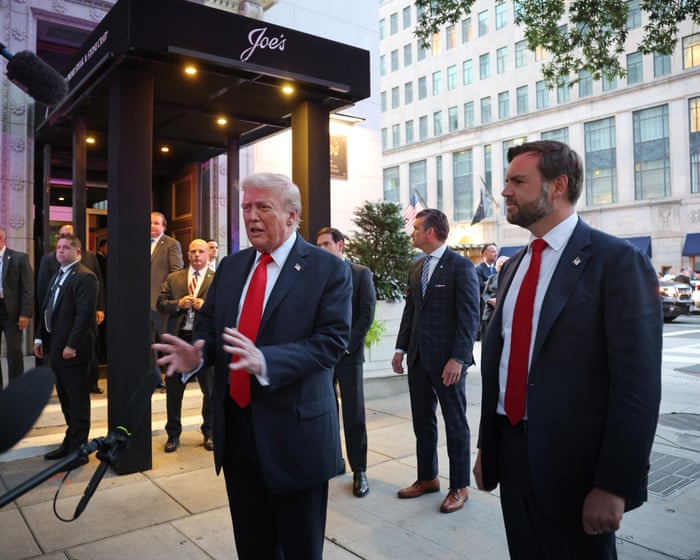 Trump jeered by protesters as he dines at Washington DC restaurant