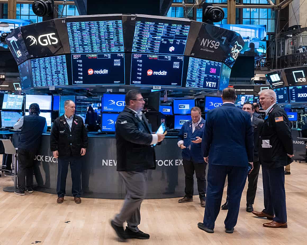 New York Stock Exchange Opens After Dow Loses Over 300 On TuesdayNEW YORK, NEW YORK - OCTOBER 16: Traders and others work on the New York Stock Exchange (NYSE) floor on October 16, 2024 in New York City. Stocks made modest gains in morning trading following Tuesday’s loses. (Photo by Spencer Platt/Getty Images)