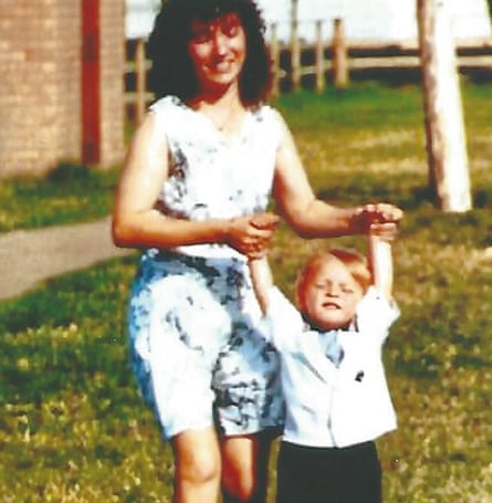 Denise Fergus with her son James Bulger on his first and last holiday, in Wales.