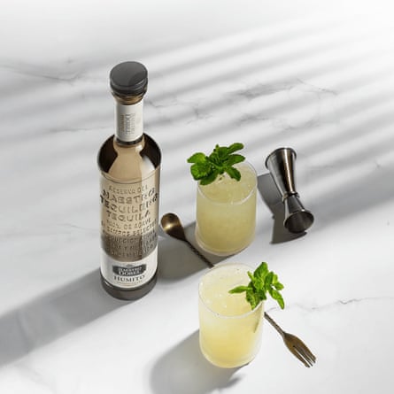 A bottle of Dobel Humito tequila