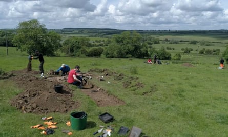 Archaeologists at the site of Collyweston Palace in Northamptonshire