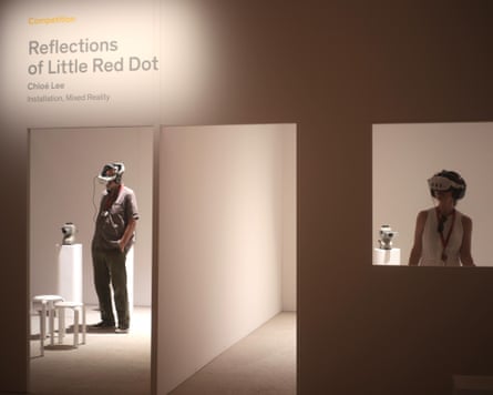 Xan Brooks, left, experiencing Reflections of Little Red Dot.
