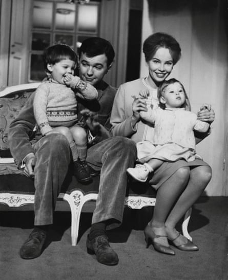 Leslie Caron and Peter Hall with their children, Christopher (left) and Jennifer, in 1959