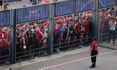 Liverpool fans outside Stade de France before last May’s Champions League final.