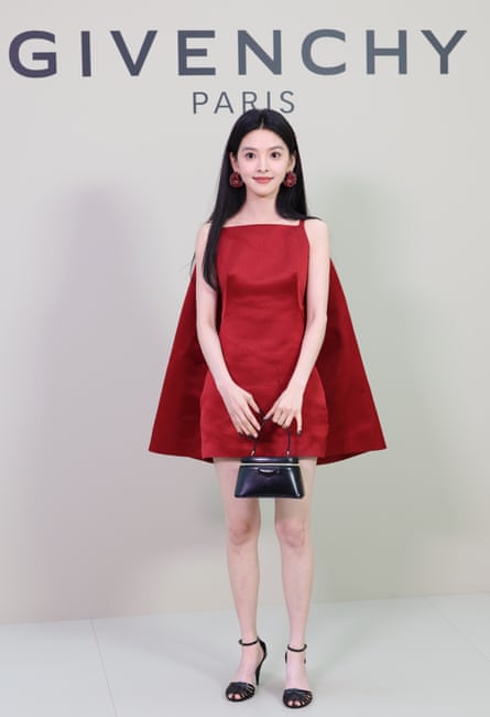 Ruonan Zhang attends the Givenchy show in Paris.