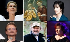 In the moment: clockwise from top left, Celine Dion, 11th-century monks, Enya, Susan Boyle, Arvo Pärt and U2