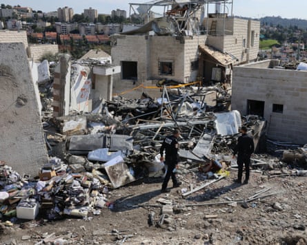 Wreckage of a building