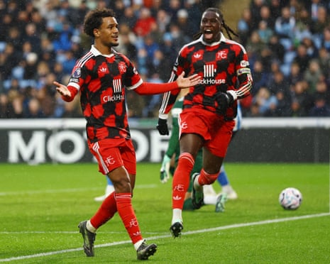 Oscar Bobb celebrates after scoring FulhamâÂÂs winner against Coventry.
