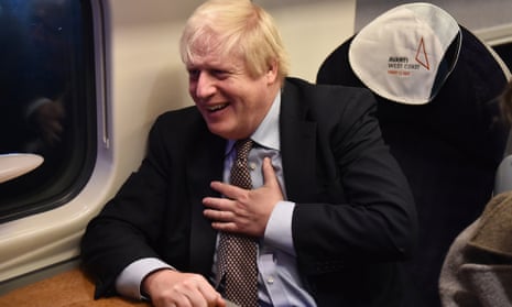 Boris Johnson onboard a train from Wolverhampton to Coventry rail station