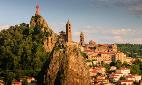A statue of Notre Dame de France overlooking Le Puy-en-Velay in the Massif Central.