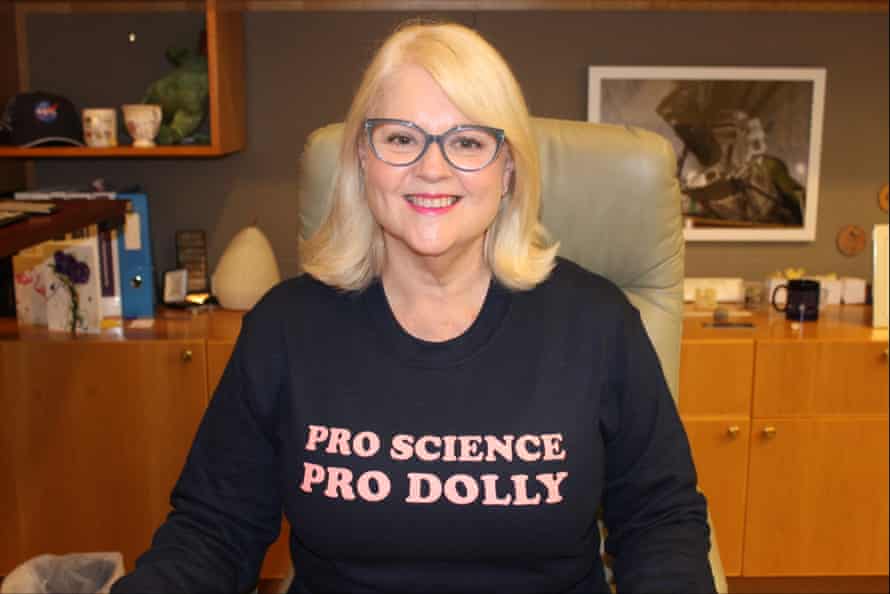 Karen Andrews in her pro-science, pro-Dolly long sleeve t-shirt.