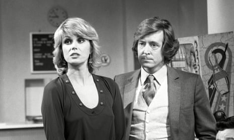 David Collings as Silver and Joanna Lumley as Sapphire in the television series Sapphire and Steel, which ran from 1979 to 1982.