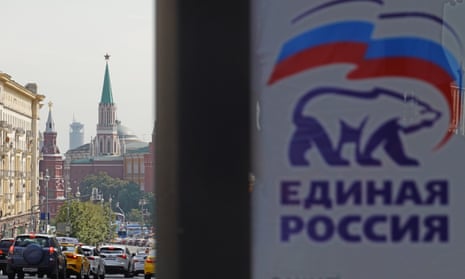 A view of an election billboard of United Russia, the ruling party that has supported Vladimir Putin.
