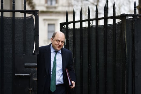 Ben Wallace, the defence secretary, arriving for cabinet.