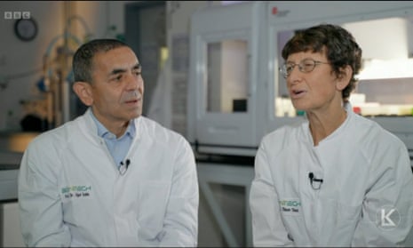 Profs Uğur Şahin and and Özlem Türeci of BioNTech are interviewed by Laura Kuenssberg.