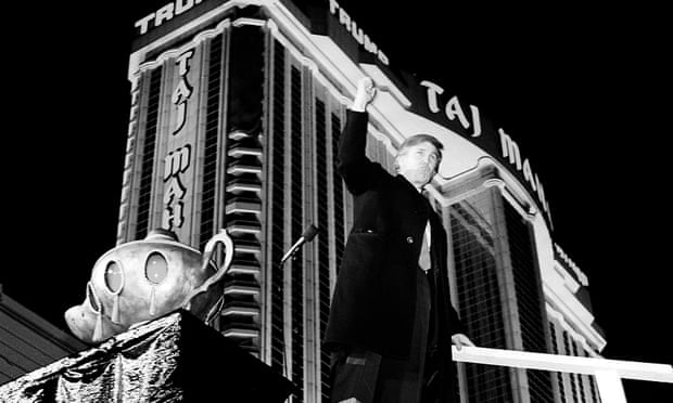 Donald Trump at the opening of the Trump Taj Mahal casino resort in Atlantic City, New Jersey.