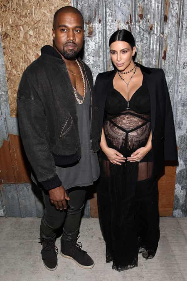 Kanye West and Kim Kardashian at the Givenchy fashion show.