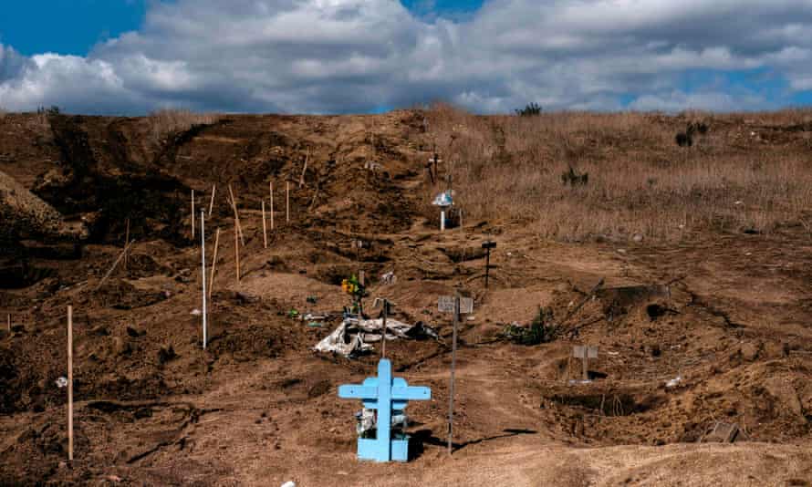 View of new common graves -needed due to the increase in the number of murders in the past months- at a cemetery in Tijuana, Baja California State.