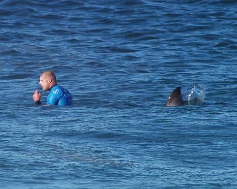 Australian surfer Mick Fanning moments before he fought off a shark during the J-Bay Open competition in Jeffreys Bay, South Africa on 19 July 2015.