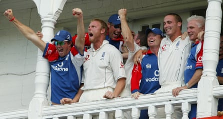 England players celebrate victory at Trent Bridge.