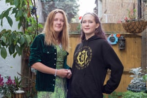 Elaine Star (on left) and her daughter Sadie in the garden of their home their home in Kemp town, Brighton
