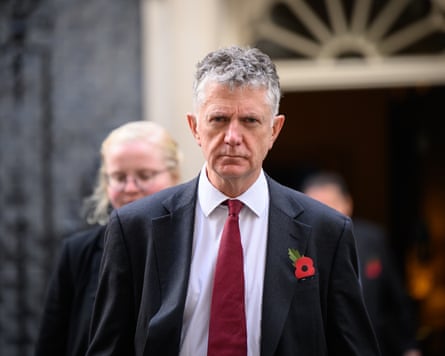 Powell outside Downing Street