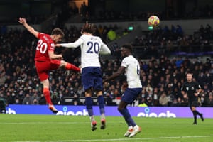 Jota scores a header against Tottenham