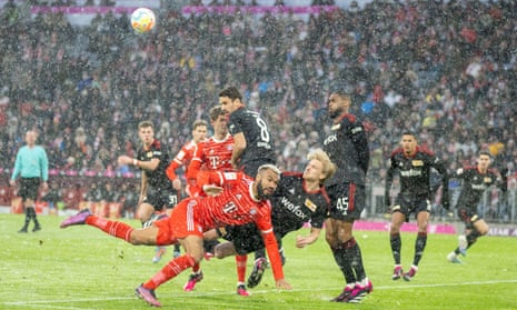 Union Berlin struggle in the snow to cope with Eric-Maxim Choupo-Moting, who scored Bayern Munich’s opening goal of a commanding win.