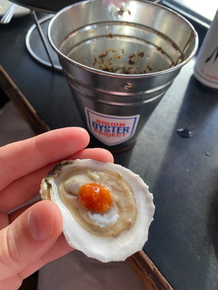 An oyster at Grand Army, a Brooklyn restaurant partnering with the Billion Oyster Project.