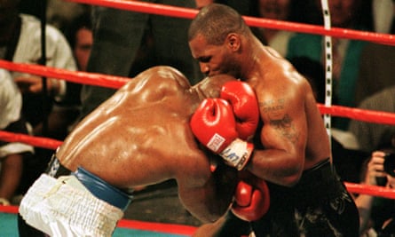 Mike Tyson’s infamous second fight with Evander Holyfield in Las Vegas in June 1997 ended after he had bitten both his rival’s ears.