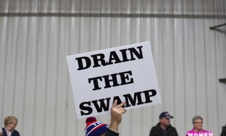 Drain the Swamp sign at a Trump rally
