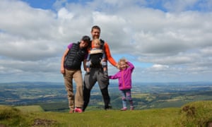 Jen and Sim Benson with kids on Dartmoor.