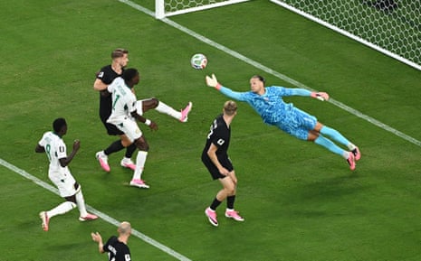 Ørjan Nyland saves from Nicholas Jackson.