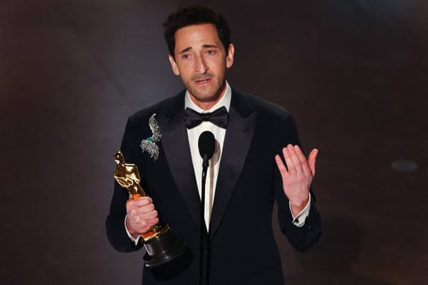 Adrien Brody with his Oscar