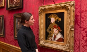 Portrait of a Lady and Her Son by Lucas Cranach the Elder and workshop, in the Kingâs Dressing Room, Windsor Castle.