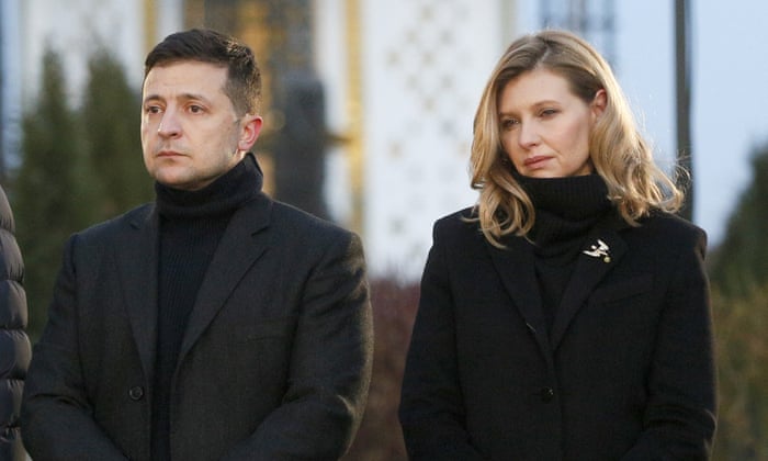 Ukraine President Volodymyr Zelenskiy and his wife Olena pictured in Kyiv in November 2019.