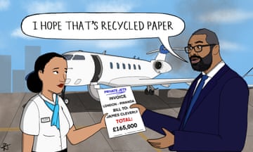 Sarah Akinterinwa on James Cleverly’s expensive Rwanda flight – cartoon