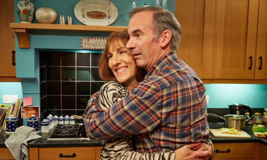 Tamsin Greig and Paul Ritter as Jackie and Martin Goodman in Friday Night Dinner