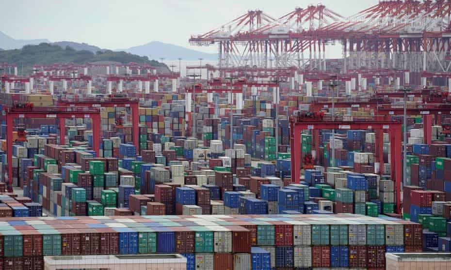 Shipping containers at the Yangshan deep-water port in Shanghai.
