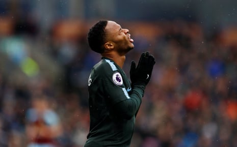 Raheem Sterling reacts after another missed chance.