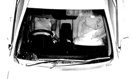 This image, which the Queensland government says is of Evelyn Trueman’s car, has her numberplate reflected in the windscreen