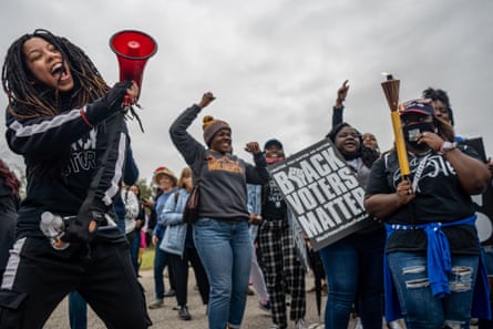 Marchers dance during Black Voters Matter’s Selma to Montgomery march last year.