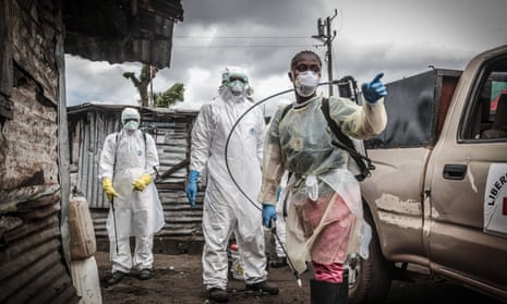 Liberian Red Cross burial team in Monrovia Ebola crisis.