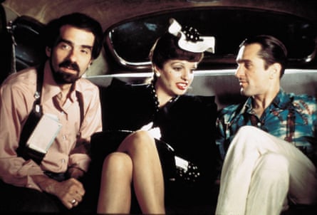 Scorsese (left) with Liza Minnelli and Robert De Niro while shooting New York, New York in 1977.