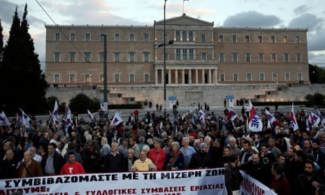 Protestors in Athens.