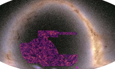 Largest ever map of dark matter - black with purple patches