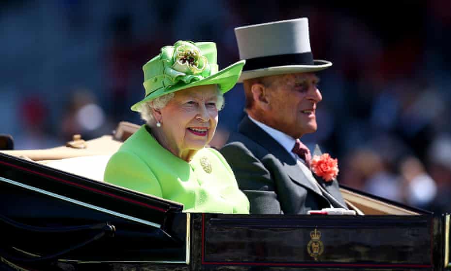 Queen Elizabeth and Prince Philip at Ascot racecourse on 20 June 2017.